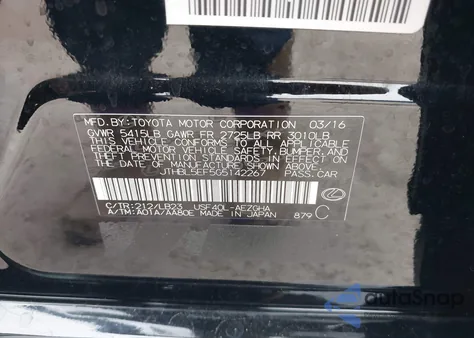 2016 Lexus Ls 460 из США, поврежденный, VIN JTHBL5EF5G5142267